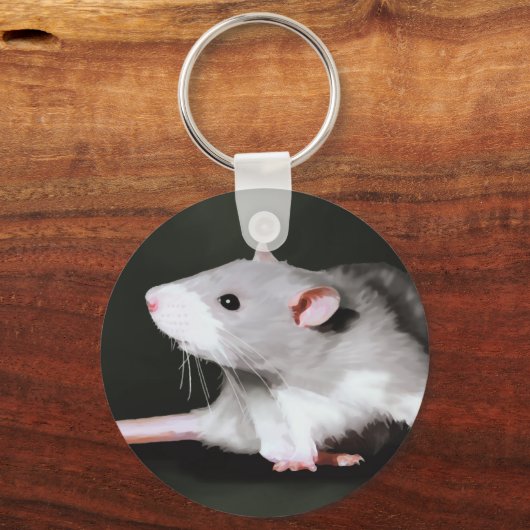 Cute Rat schilderij Sleutelhanger (Voorkant)