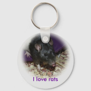 Cute rat steekt zijn tong sleutelhanger uit