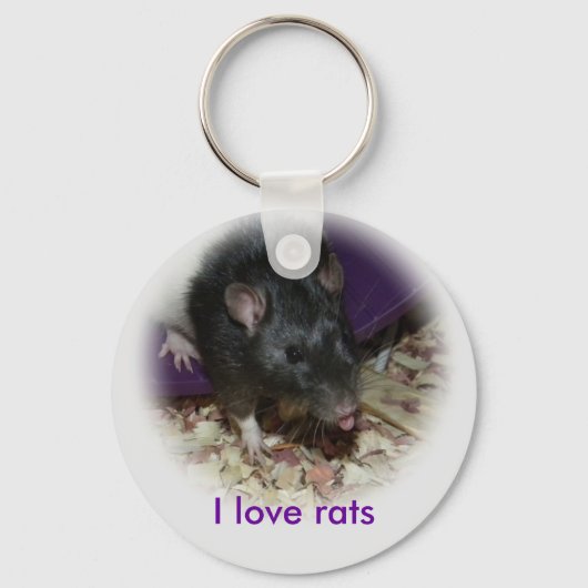 Cute rat steekt zijn tong sleutelhanger uit (Voorkant)