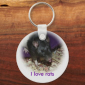 Cute rat steekt zijn tong sleutelhanger uit (Voorkant)