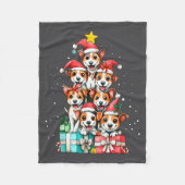Cute Rat Terrier Le Dog Christmas Tree Xmas Fleece Deken (Voorkant)