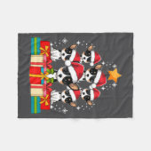 Cute Rat Terrier Le Dog Christmas Tree Xmas Hat Lo Fleece Deken (Voorkant (Horizontaal))