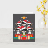 Cute Rat Terrier Le Dog Christmas Tree Xmas Hat Lo Kaart (Gele Bloem)