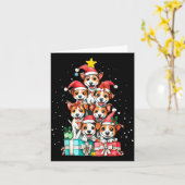Cute Rat Terrier Le Dog Christmas Tree Xmas Kaart (Gele Bloem)