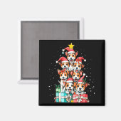 Cute Rat Terrier Le Dog Christmas Tree Xmas  Magneet (Voorkant / Achterkant)