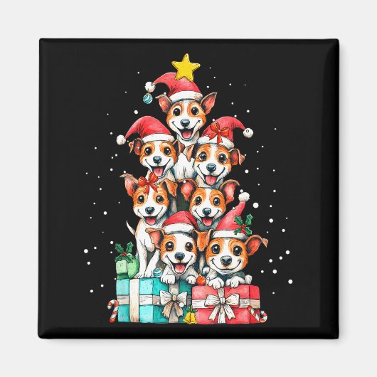 Cute Rat Terrier Le Dog Christmas Tree Xmas  Magneet (Voorkant)