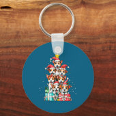Cute Rat Terrier Le Dog Christmas Tree Xmas  Sleutelhanger (Voorkant)
