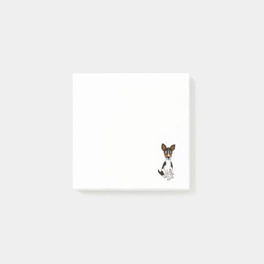 Cute Rat Terrier Puppy Dog Cartoon Post-it® Notes (Voorkant)