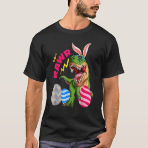 Cute Rawr Bunny T Rex Holding Paaseieren Happy Ea T-shirt