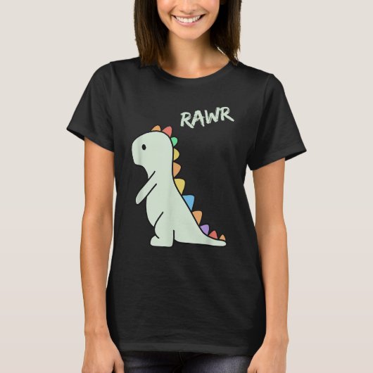 Cute Rawr Dinosaur Cartoon Kids Design T-shirt (Voorkant)