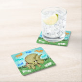 Cute RAWR Triceratops Kartonnen Onderzetters (Insitu)