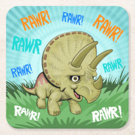 Cute RAWR Triceratops Kartonnen Onderzetters