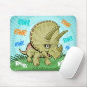 Cute RAWR Triceratops Muismat (Met muis)