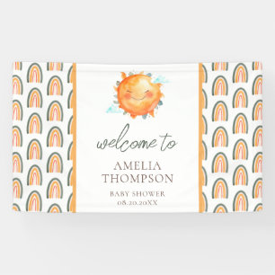 Cute Ray of Sunshine Rainbow Welcome Baby shower Spandoek