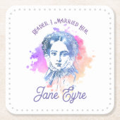 Cute Reader I Married Him Jane Eyre Portrait Kartonnen Onderzetters (Voorkant)