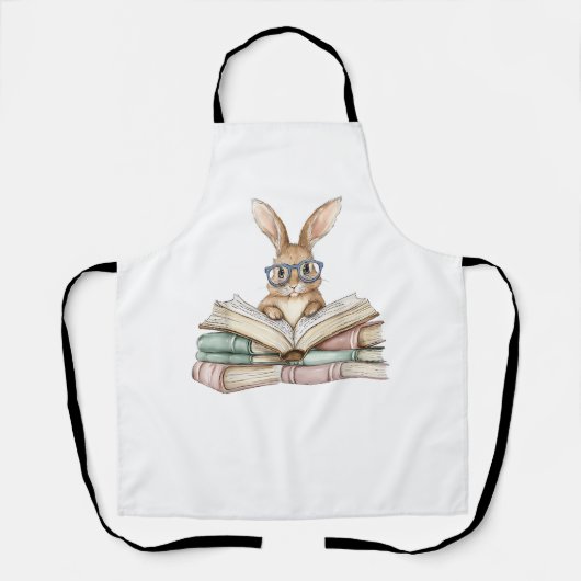Cute Reading Bunny Glasses Books Bookworm Reader T Schort (Voorkant)