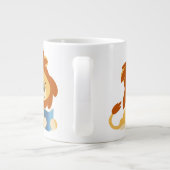 Cute Reading Cartoon Lion Jumbo Mok (Achterkant)