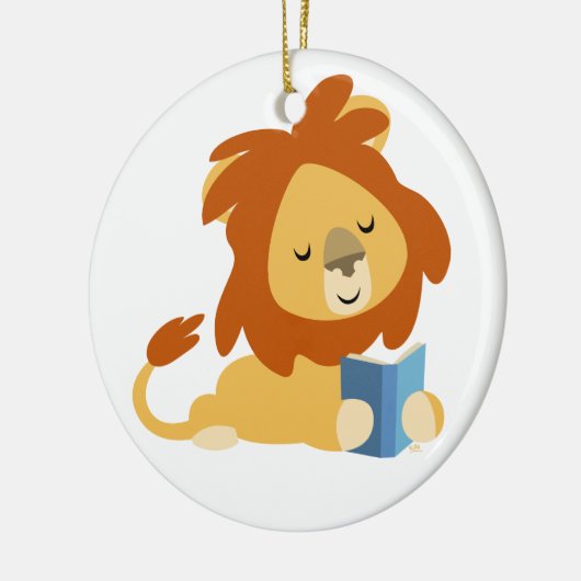 Cute Reading Cartoon Lion Ornament (Links)