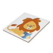 Cute Reading Cartoon Lion Tegel Tegeltje (Zijkant)
