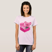 Cute Reading Cartoon Pig Family T-Shirt (Voorkant volledig)