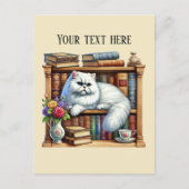 Cute reading cat lovers briefkaart (Voorkant)