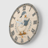 Cute Reading Duck Book Lover Whimsical Nursery Grote Klok (Hoek)