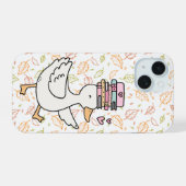Cute Reading Eend Phonehoes Zachte Stem Boekliefhe iPhone 15 Case (Achterkant horizontaal)