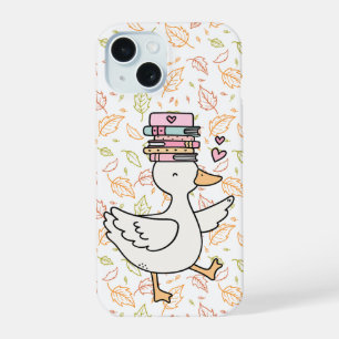 Cute Reading Eend Phonehoes Zachte Stem Boekliefhe iPhone 15 Case