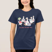 Cute Reading Geese T-Shirt • Book Lover Tee (Voorkant)