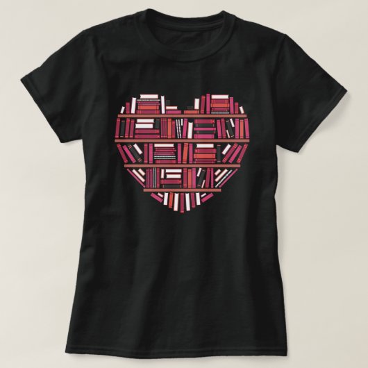 Cute Reading Library Books Lover Heart Librarian G T-shirt (Design voorkant)