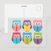 Cute reading owls briefkaart (Voorkant / Achterkant)