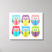 Cute reading owls canvas afdruk (Voorkant)
