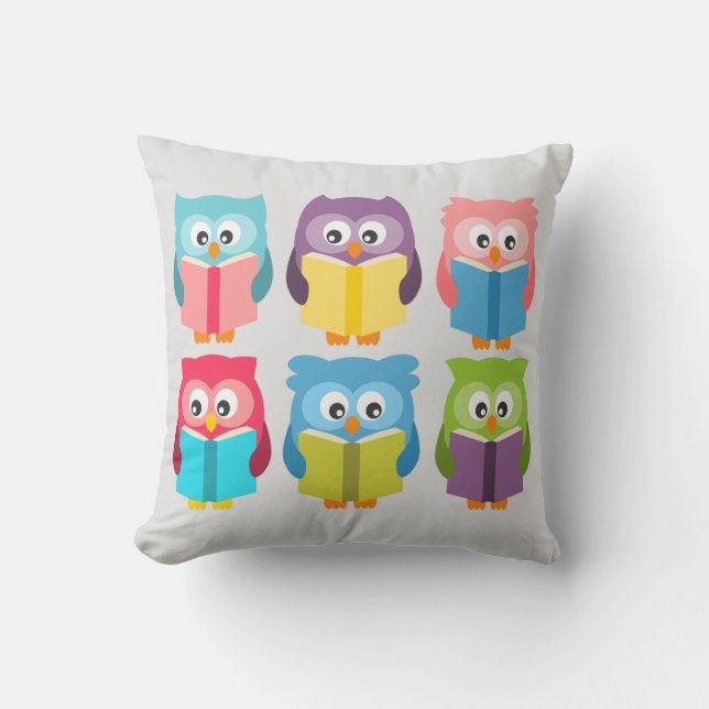 Cute reading owls kussen (Voorkant)