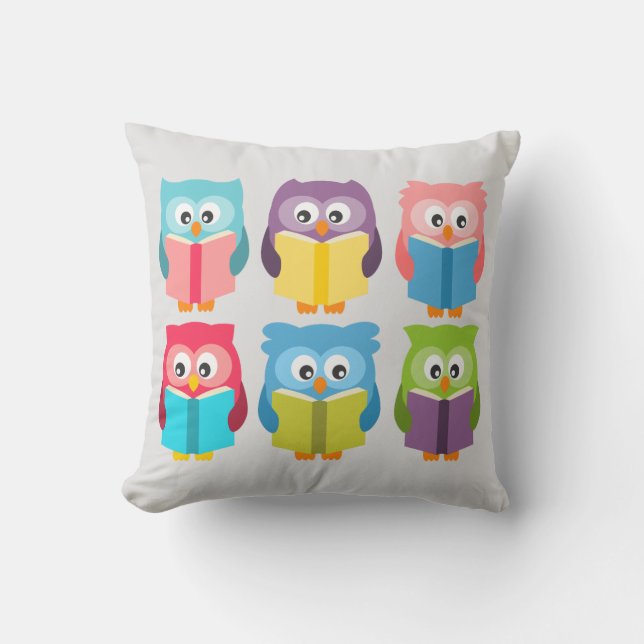 Cute reading owls kussen (Voorkant)