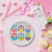 Cute reading owls papieren bordje (Feest)
