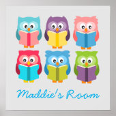 Cute reading owls poster (Voorkant)