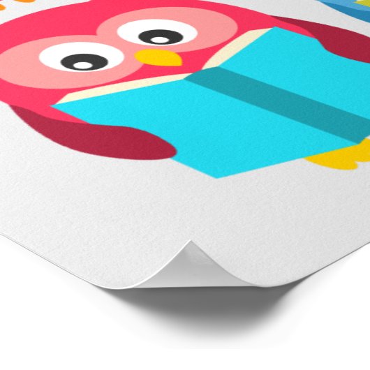 Cute reading owls poster (Hoek)
