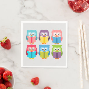 Cute reading owls servet