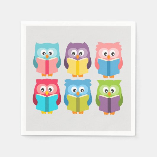 Cute reading owls servet (Voorkant)