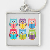 Cute reading owls sleutelhanger (Voorkant)