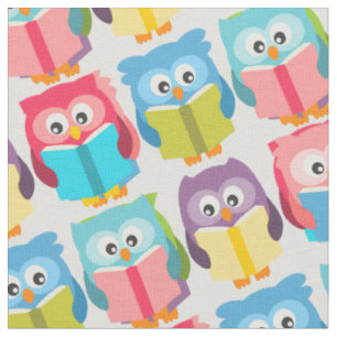 Cute reading owls stof
