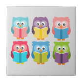 Cute reading owls tegeltje (Voorkant)
