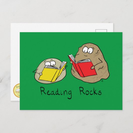 Cute Reading Rocks Librarian Book Lovers Briefkaart (Voorkant / Achterkant)
