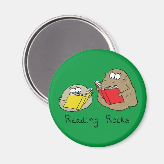 Cute Reading Rocks Librarian Book Lovers Magneet (Voorkant / Achterkant)