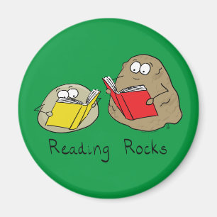 Cute Reading Rocks Librarian Book Lovers Magneet