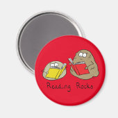 Cute Reading Rocks Librarian Book Lovers Magneet (Voorkant / Achterkant)