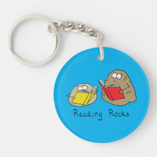 Cute Reading Rocks Librarian Book Lovers Sleutelhanger