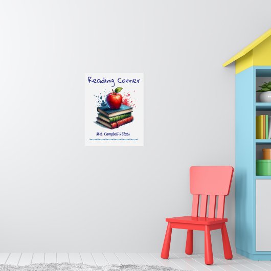 Cute Reading School CLASSROOM Poster Personalize (Kinderkamer 1)
