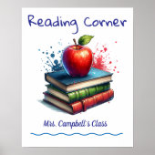Cute Reading School CLASSROOM Poster Personalize (Voorkant)