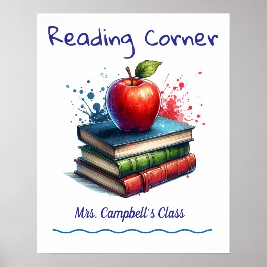  Cute Reading School CLASSROOM Poster Personalize (Voorkant)
